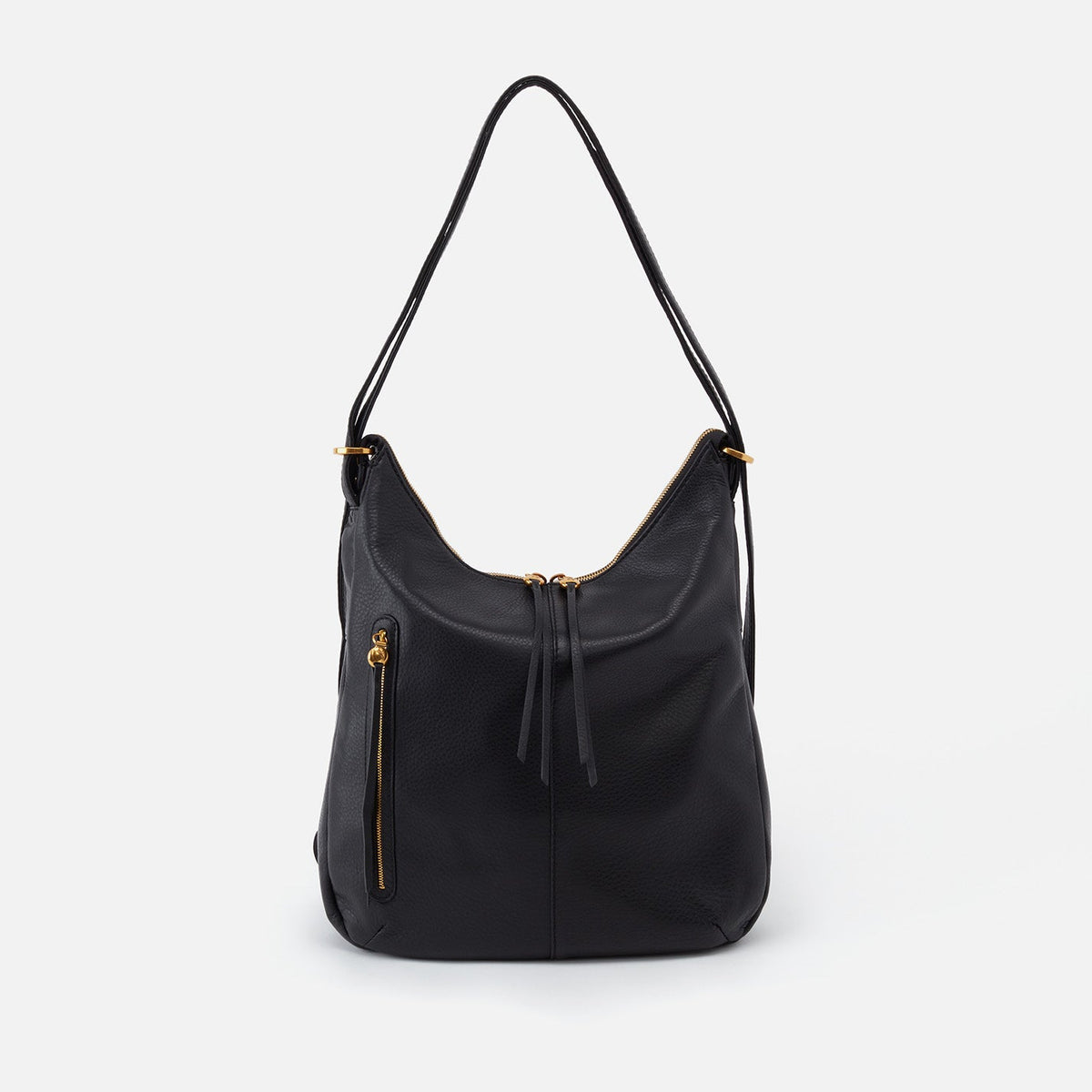 Merrin Convertible Backpack In Pebbled Leather - Black | HOBO