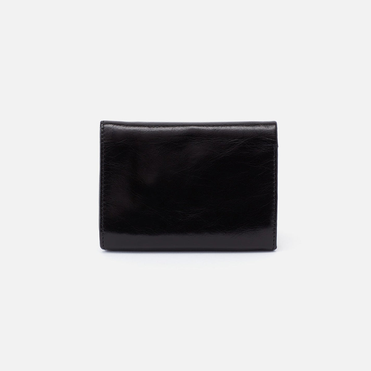 Robin Compact Wallet In Polished Leather - Black | HOBO