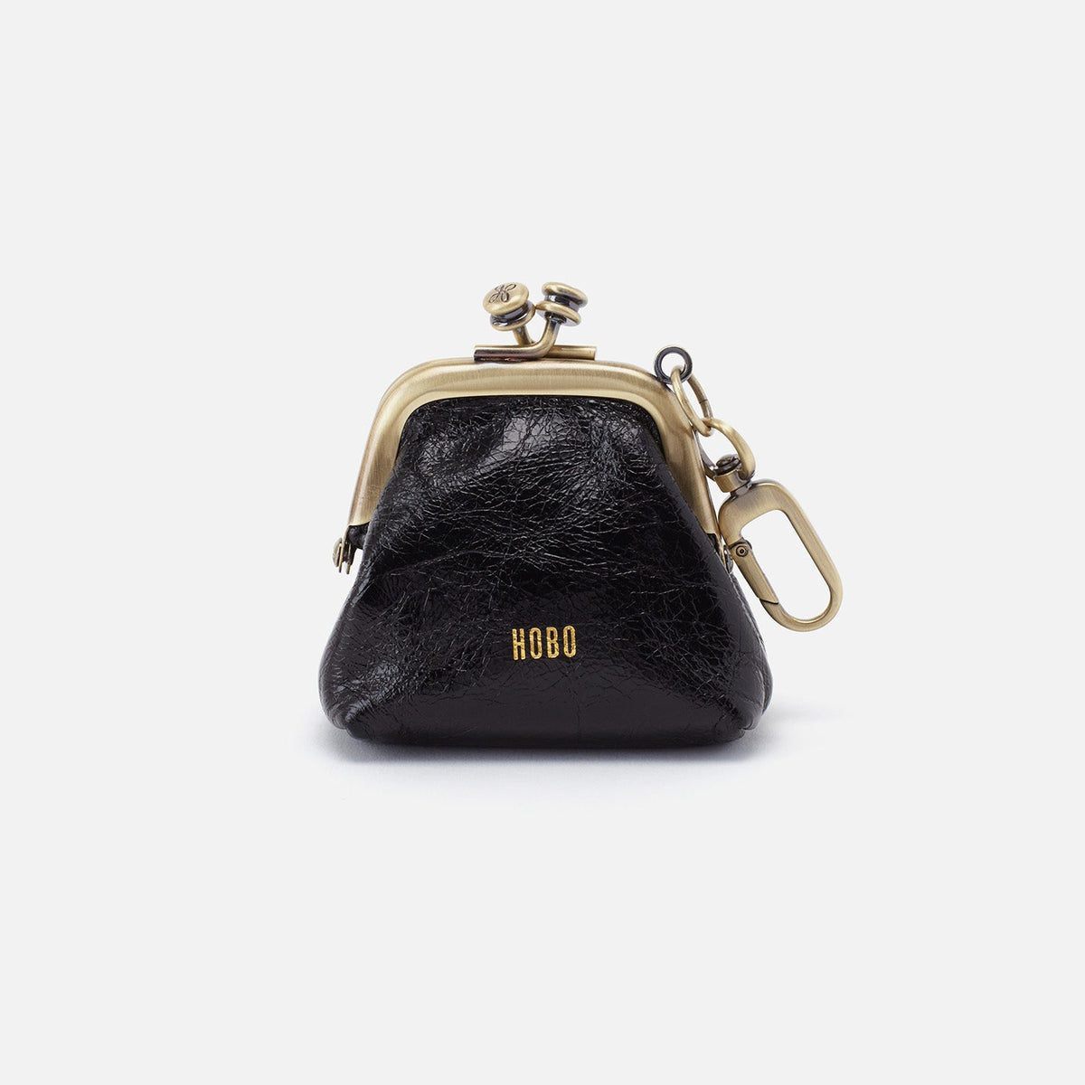 Run Frame Pouch In Polished Leather - Black | HOBO