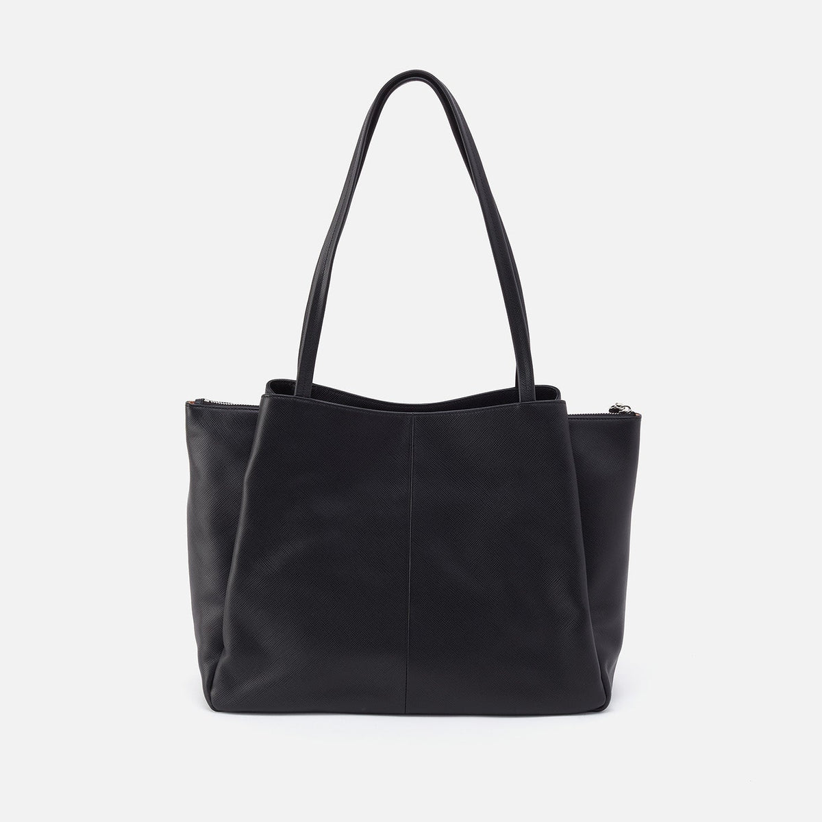 Essential Large Tote In Soft Saffiano Leather - Black | HOBO