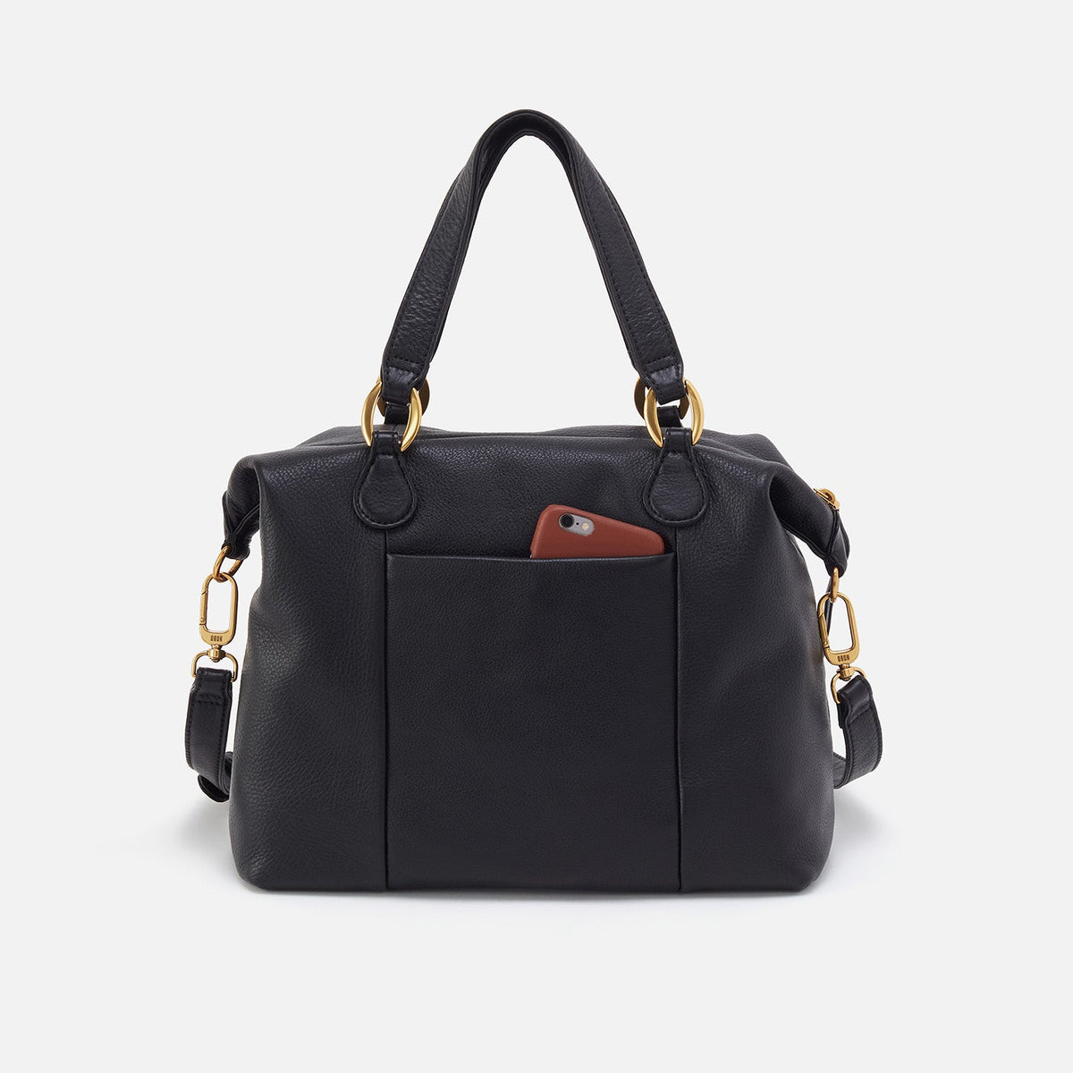 Harley Satchel In Pebbled Leather - Black | HOBO