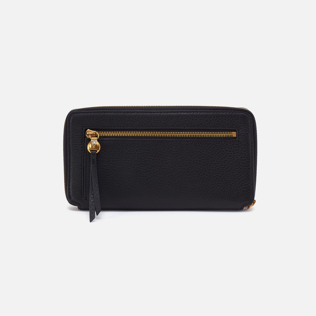 Hart Large Wallet In Pebbled Leather - Black | HOBO