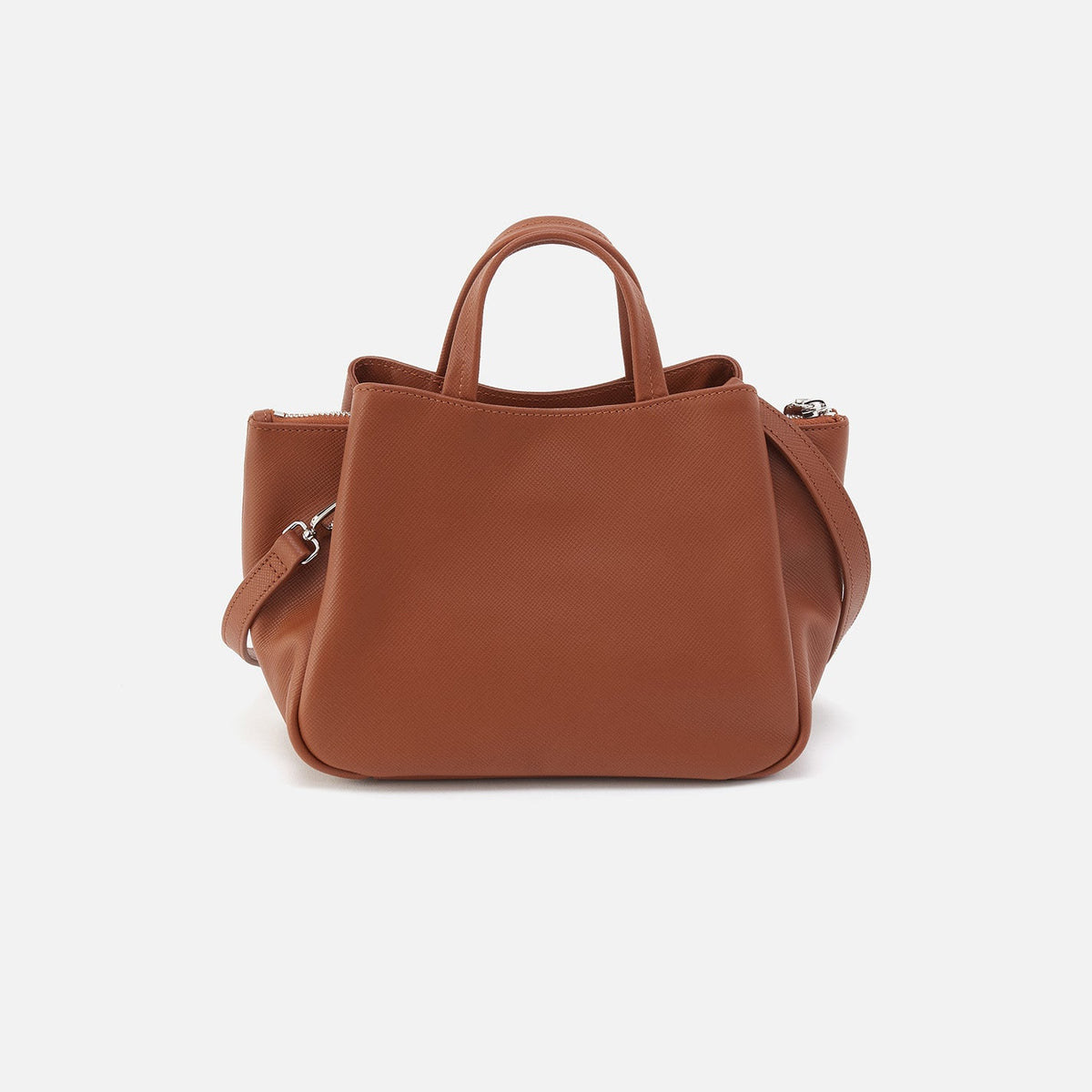 Essential Satchel in Soft Saffiano Leather - Lion | HOBO