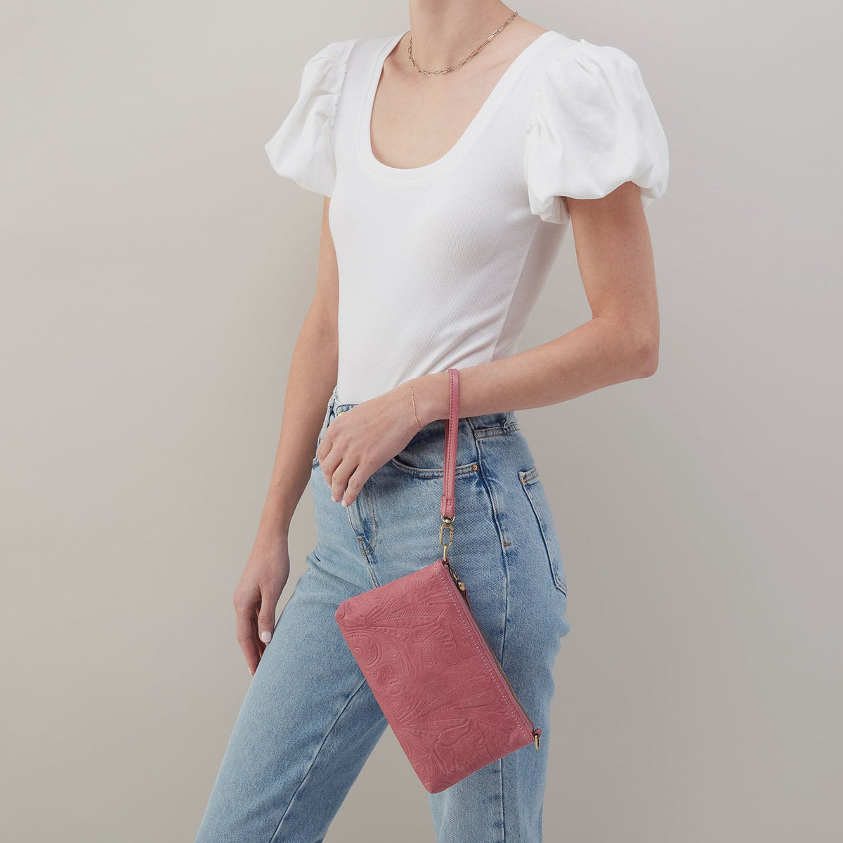 Darcy Crossbody In Tooled Embossed Leather - Mauve Tooled Emboss | HOBO