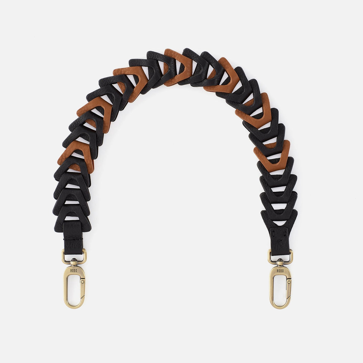 Petty Leather Link Strap in Pebbled Leather - Black | HOBO