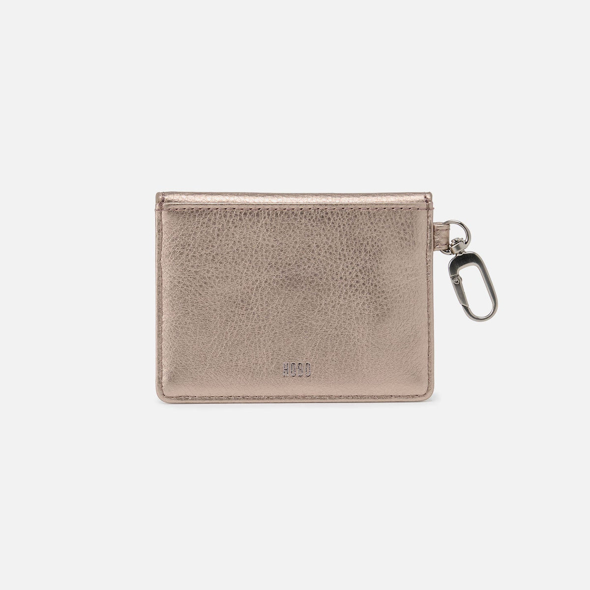 Tabby Flap Card Case In Metallic Leather - Cameo Quartz | HOBO