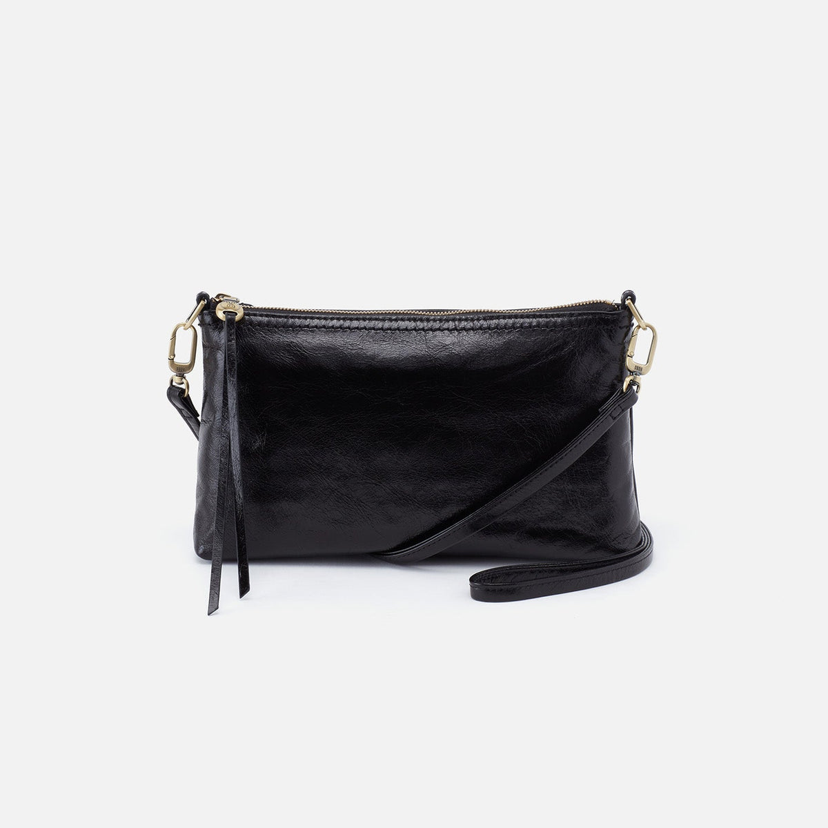 Darcy Crossbody In Polished Leather - Black | HOBO