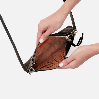Darcy Crossbody In Polished Leather - Black | HOBO