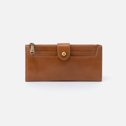 Dunn Continental Wallet In Polished Leather - Truffle | HOBO