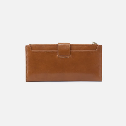 Dunn Continental Wallet In Polished Leather - Truffle | HOBO