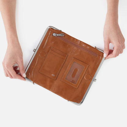 Lauren Clutch-Wallet In Polished Leather - Truffle | HOBO