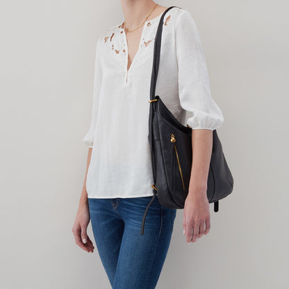 Merrin Convertible Backpack In Pebbled Leather - Black | HOBO