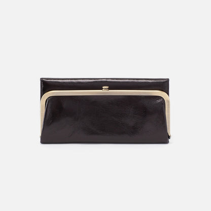Rachel Continental Wallet In Polished Leather - Black | HOBO