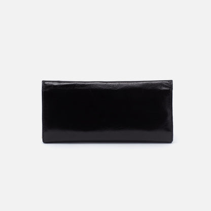 Rachel Continental Wallet In Polished Leather - Black | HOBO
