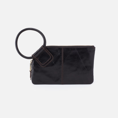 Sable Wristlet In Polished Leather - Black | HOBO