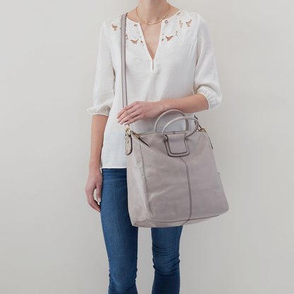 Sheila Large Satchel in Polished Leather - Driftwood | HOBO