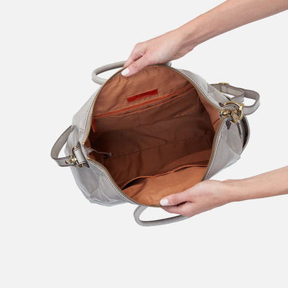 Sheila Large Satchel in Polished Leather - Driftwood | HOBO