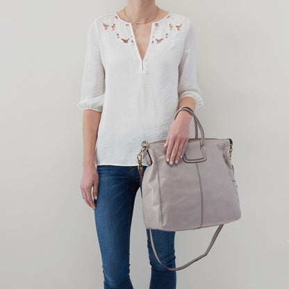 Sheila Large Satchel in Polished Leather - Driftwood | HOBO