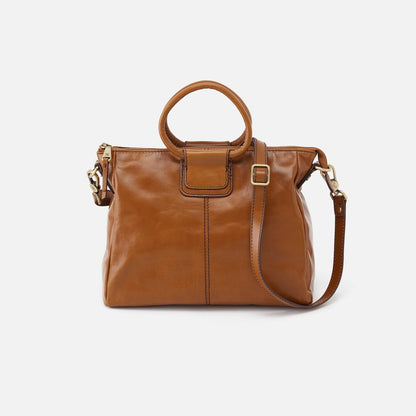 Sheila Medium Satchel In Polished Leather - Truffle | HOBO