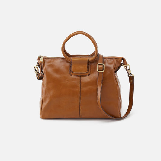 Sheila Medium Satchel In Polished Leather - Truffle | HOBO
