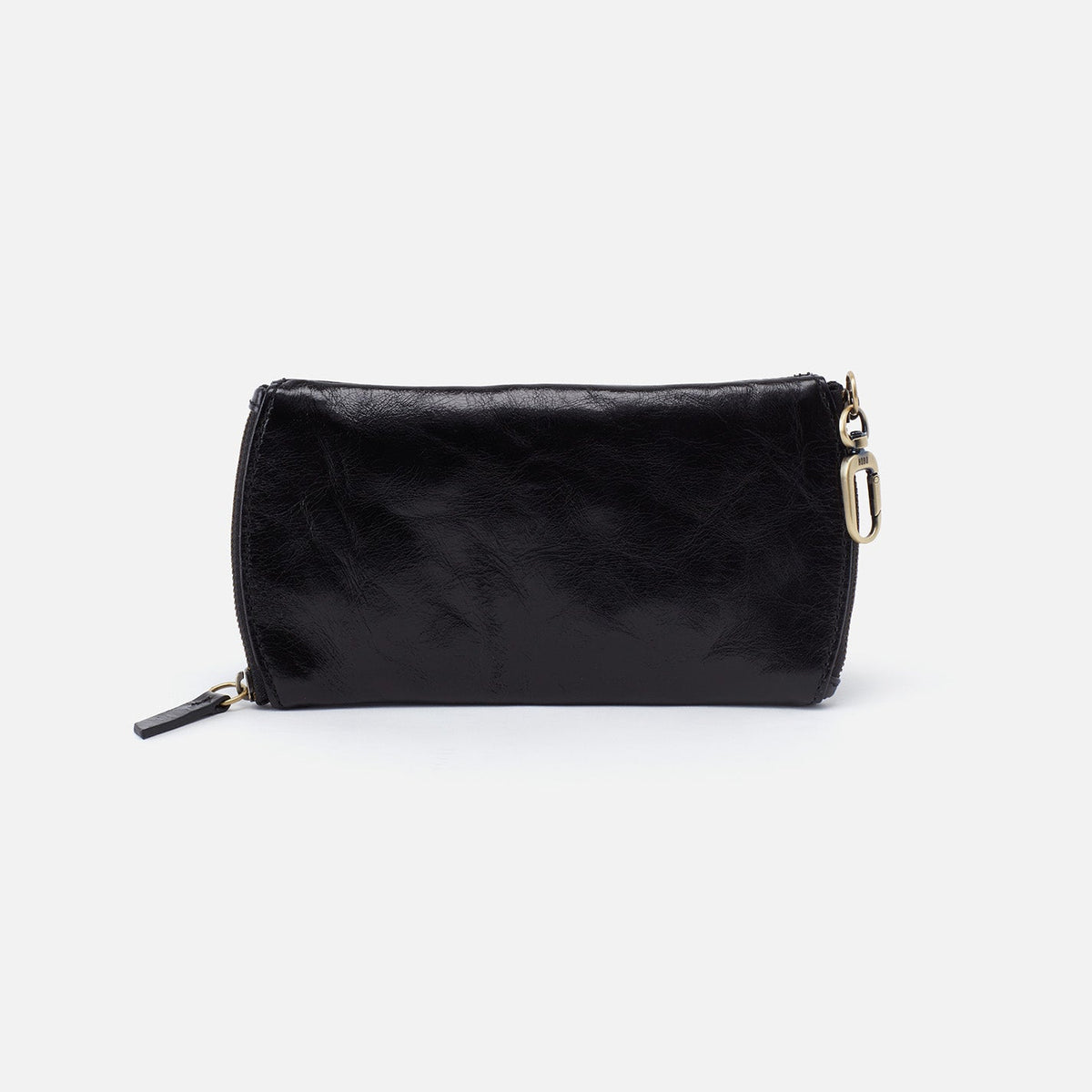 Spark Double Eyeglass Case In Polished Leather - Black | HOBO