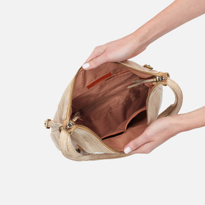 Merrin Convertible Backpack In Metallic Leather - Gold Leaf | HOBO