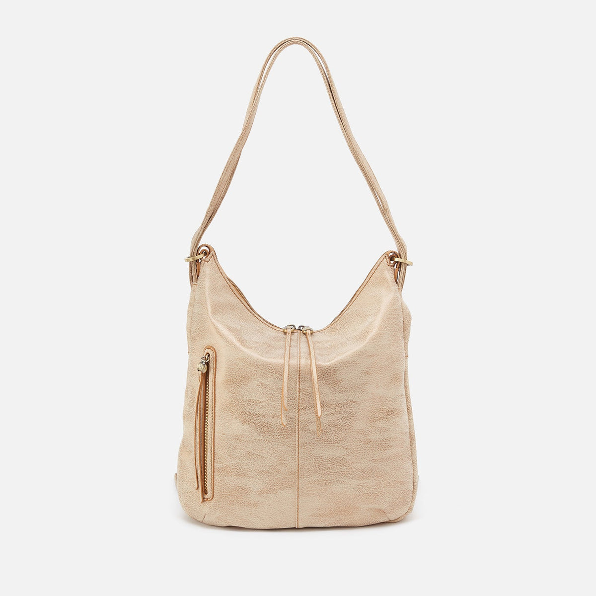 Merrin Convertible Backpack In Metallic Leather - Gold Leaf | HOBO