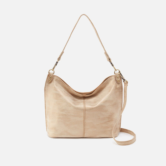 Pier Shoulder Bag in Metallic Leather - Gold Leaf | HOBO