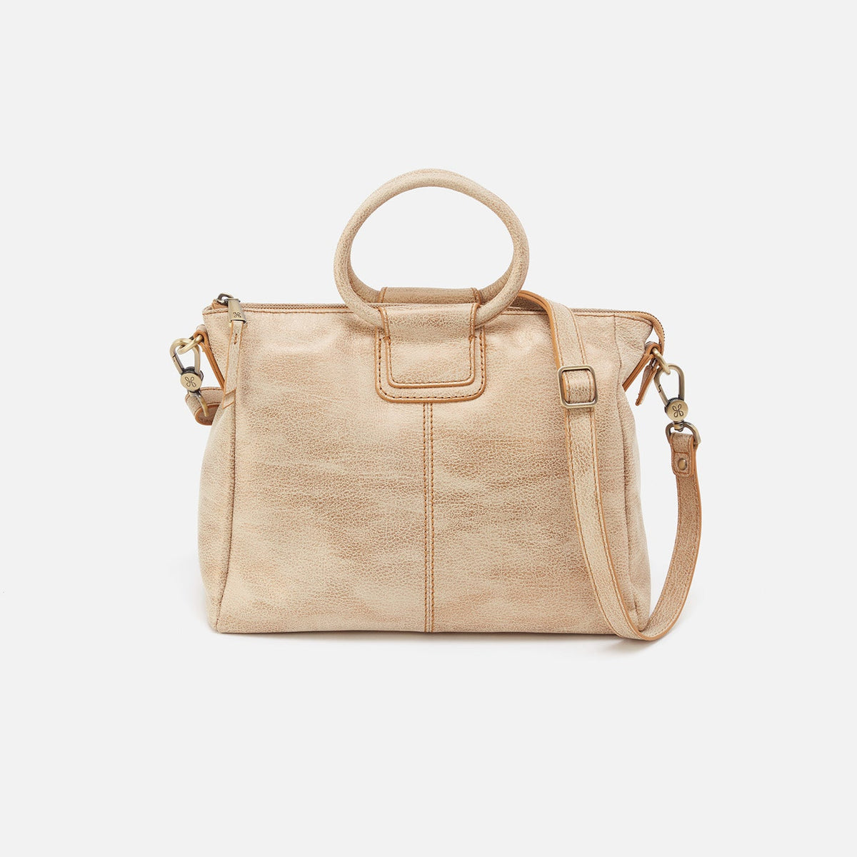 Sheila Medium Satchel In Metallic Leather - Gold Leaf | HOBO