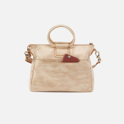Sheila Medium Satchel In Metallic Leather - Gold Leaf | HOBO