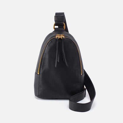 Fern Sling In Pebbled Leather - Black | HOBO