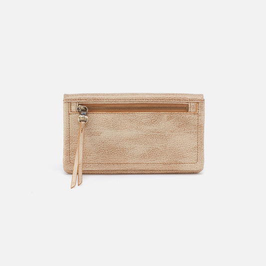 Lumen Continental Wallet In Metallic Leather - Gold Leaf | HOBO