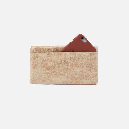 Lumen Continental Wallet In Metallic Leather - Gold Leaf | HOBO