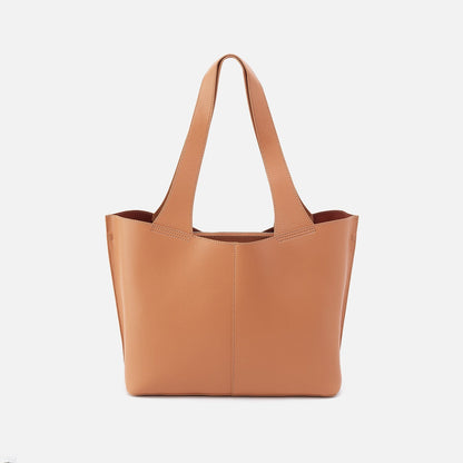 Vida Tote in Micro Pebbled Leather - Biscuit | HOBO