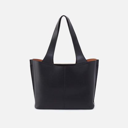 Vida Tote in Micro Pebbled Leather - Black | HOBO