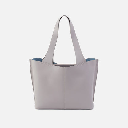 Vida Tote in Micro Pebbled Leather - Morning Dove Grey | HOBO