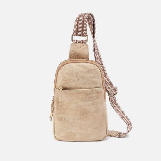 Cass Sling in Metallic Leather - Gold Leaf | HOBO