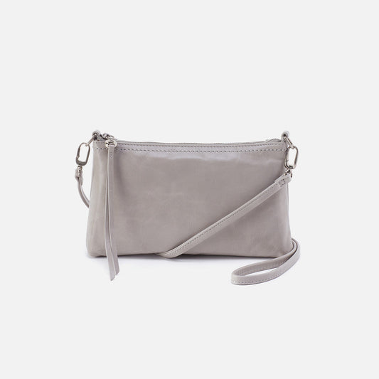 Darcy Crossbody In Polished Leather - Light Grey | HOBO