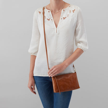 Darcy Crossbody In Polished Leather - Natural | HOBO