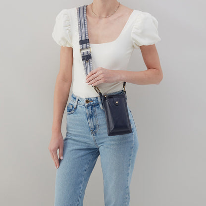Cia Phone Crossbody in Pebbled Leather - Sapphire | HOBO