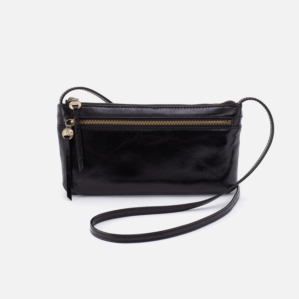 Cara Crossbody In Polished Leather - Black | HOBO
