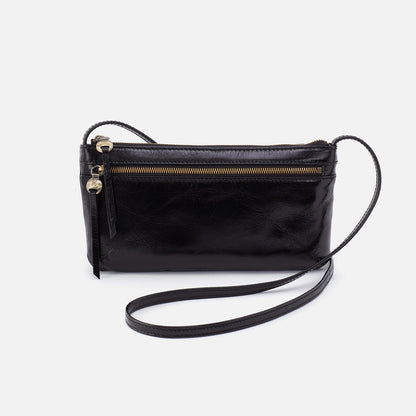 Cara Crossbody In Polished Leather - Black | HOBO