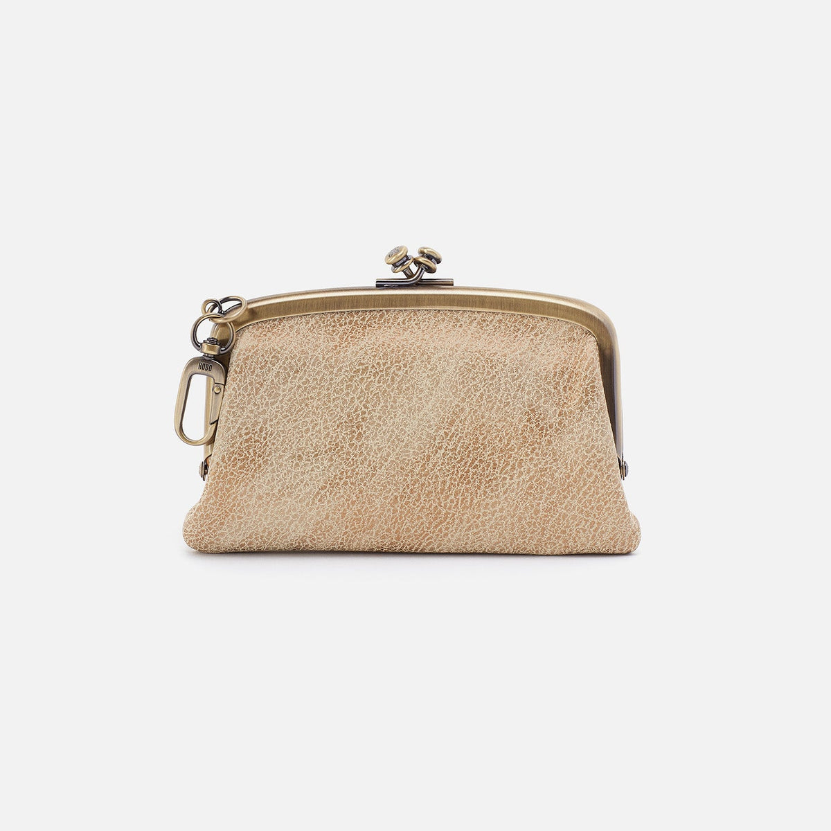 Cheer Frame Pouch In Metallic Leather - Gold Leaf | HOBO