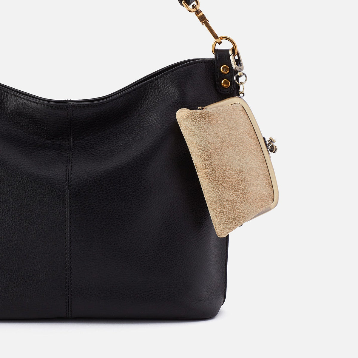 Cheer Frame Pouch In Metallic Leather - Gold Leaf | HOBO