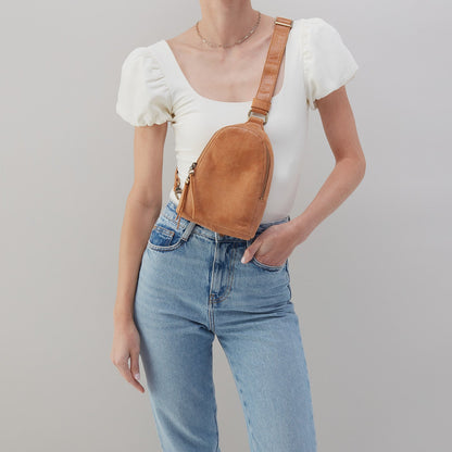 Fern Sling In Buffed Leather - Whiskey | HOBO