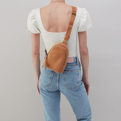 Fern Sling In Buffed Leather - Whiskey | HOBO