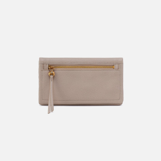 Lumen Continental Wallet In Pebbled Leather - Taupe | HOBO