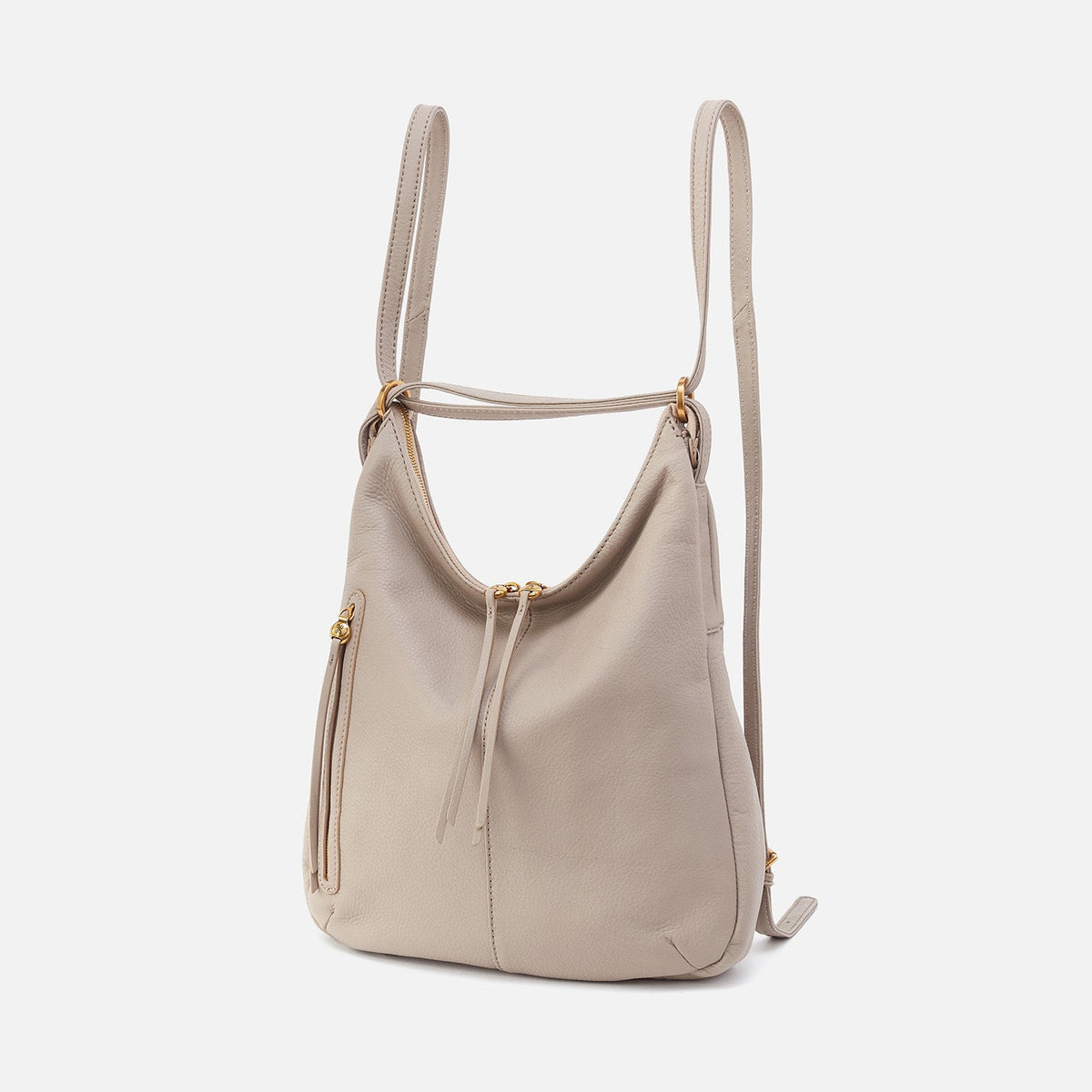 Merrin Convertible Backpack In Pebbled Leather - Taupe | HOBO