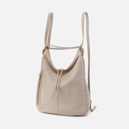 Merrin Convertible Backpack In Pebbled Leather - Taupe | HOBO