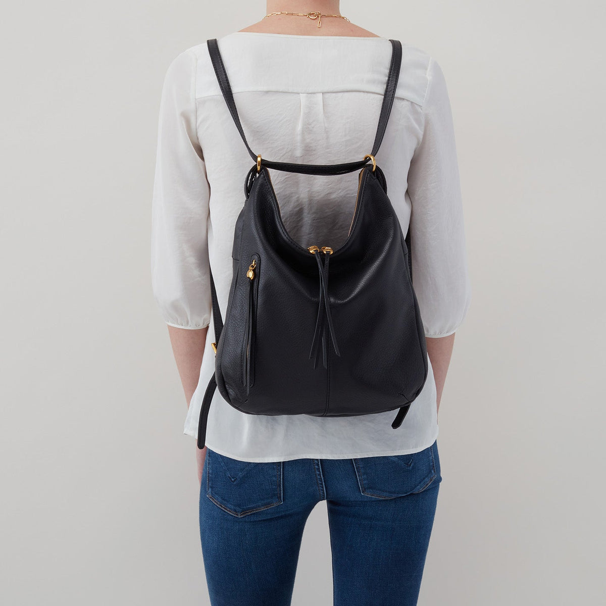 Merrin Convertible Backpack In Pebbled Leather - Taupe | HOBO